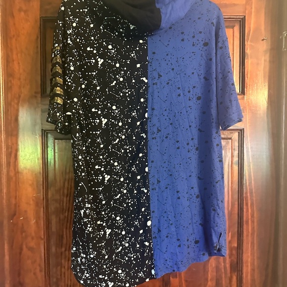 Blue and Black Splatter Hoodie - Picture 2 of 3
